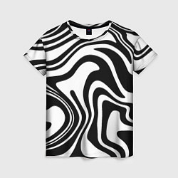 Женская футболка Черно-белые полосы Black and white stripes