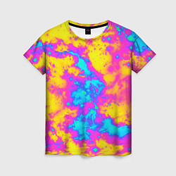 Женская футболка Яркая абстракция космических красок