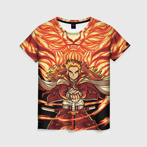 Женская футболка Пламенный столб Ренгоку Кенджуро / 3D-принт – фото 1