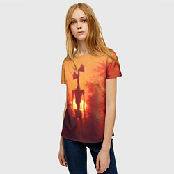 Футболка женская СИРЕНОГОЛОВЫЙ НА ЗАКАТЕ, цвет: 3D-принт — фото 2
