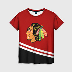 Футболка женская Chicago Blackhawks, NHL, цвет: 3D-принт