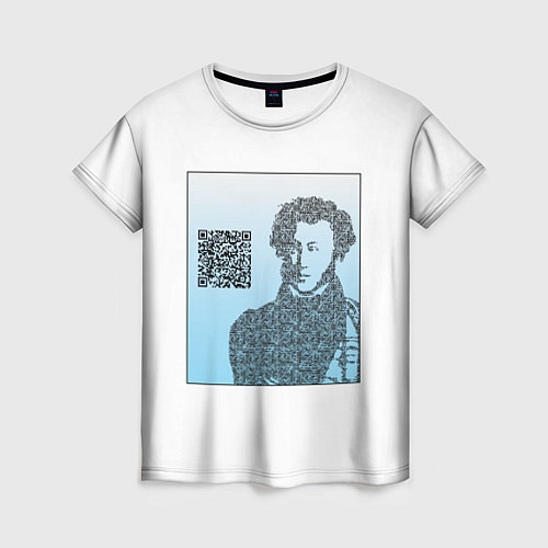 Женская футболка QR - Пушкин / 3D-принт – фото 1