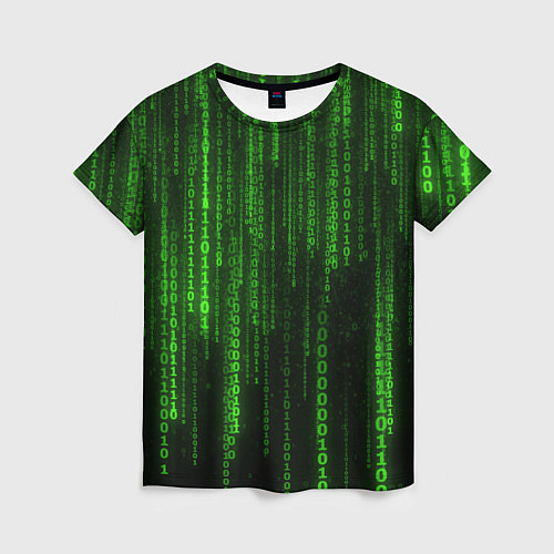 Женская футболка Матрица двоичный код / 3D-принт – фото 1