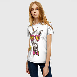 Футболка женская Жираф хипстер 2022, цвет: 3D-принт — фото 2