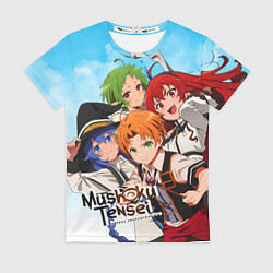 Футболка женская Реинкарнация безработного главные герои, цвет: 3D-принт