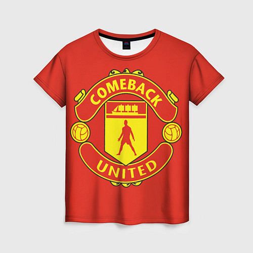 Женская футболка Камбек Юнайтед это Манчестер юнайтед / 3D-принт – фото 1