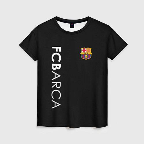 Женская футболка FC BARCA BLACK STYLE / 3D-принт – фото 1