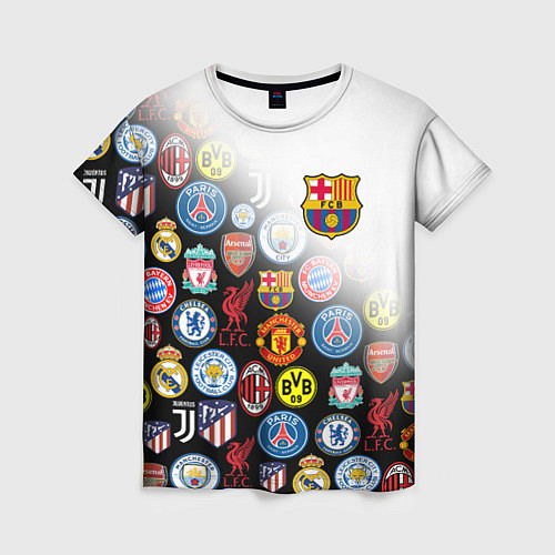Женская футболка FC BARCELONA LOGOBOMBING / 3D-принт – фото 1