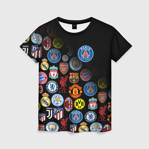 Женская футболка PSG LOGOBOMBING / 3D-принт – фото 1