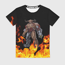 Футболка женская CYBER DEMON КИБЕР ДЕМОН спина, цвет: 3D-принт