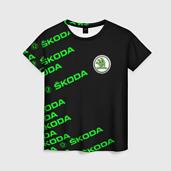 Футболка женская SKODA LINE LOGO STYLE GREEN, цвет: 3D-принт