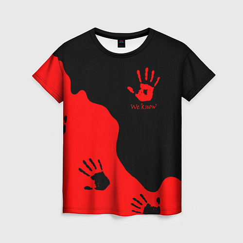 Женская футболка WE KNOW RED LOGO / 3D-принт – фото 1