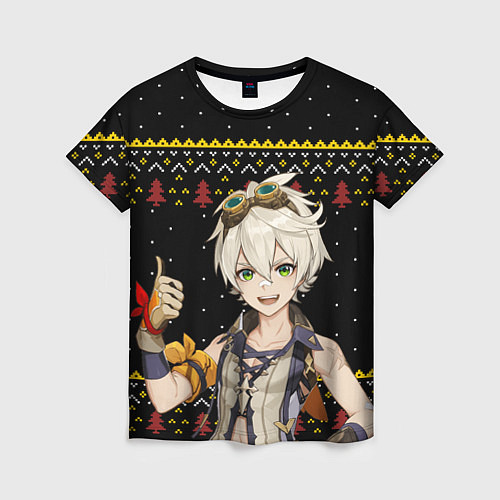 Женская футболка БЕННЕТ НОВОГОДНИЙ / 3D-принт – фото 1