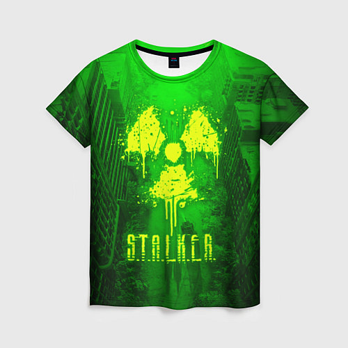 Женская футболка STALKER LOGO RADIATOIN NEON TOXIC / 3D-принт – фото 1