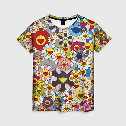 Женская футболка Flower Superflat, Такаши Мураками / 3D-принт – фото 1
