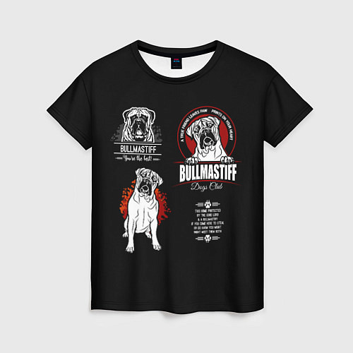 Женская футболка Собака Бульмастиф / 3D-принт – фото 1
