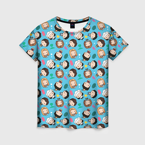 Женская футболка Паттерн с друзьями / 3D-принт – фото 1