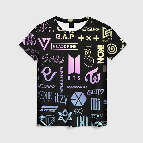 Женская футболка K-pop лого исполнителей / 3D-принт – фото 1