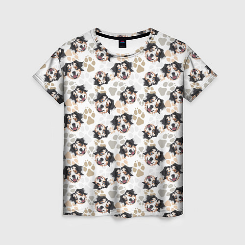Женская футболка Собака Австралийская Овчарка / 3D-принт – фото 1