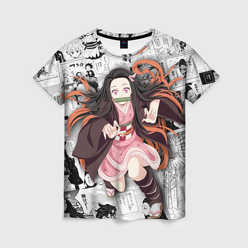 Женская футболка Незуко Камадо на манге / 3D-принт – фото 1