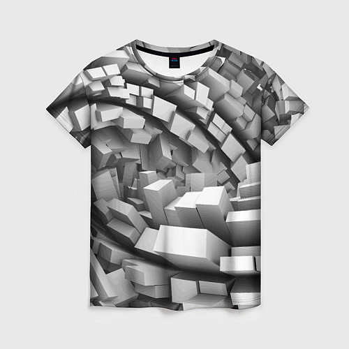 Женская футболка Геометрическая объёмная абстракция / 3D-принт – фото 1