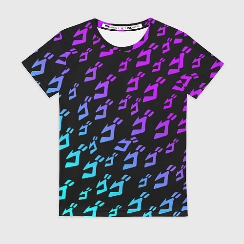Женская футболка JOJOS BIZARRE ADVENTURE NEON PATTERN НЕОН УЗОР / 3D-принт – фото 1