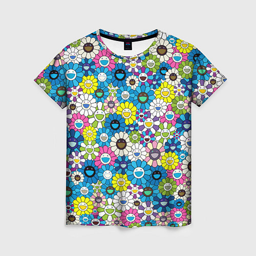 Женская футболка Takashi Murakami Улыбающиеся цветы / 3D-принт – фото 1