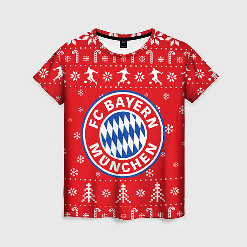 Женская футболка Бавария Новогодний / 3D-принт – фото 1