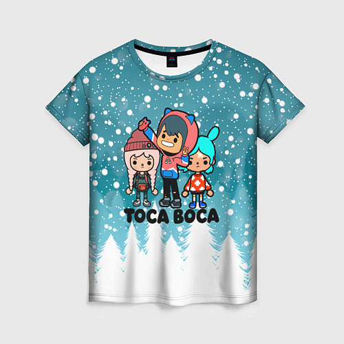 Женская футболка Новогодний Toca Boca / 3D-принт – фото 1