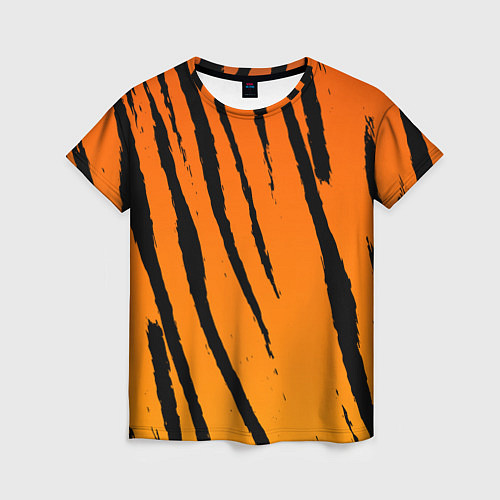Женская футболка Шкура тигра диагональ / 3D-принт – фото 1
