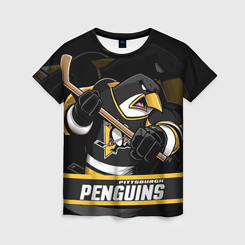 Женская футболка Питтсбург Пингвинз, Pittsburgh Penguins / 3D-принт – фото 1