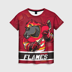 Футболка женская Калгари Флэймз, Calgary Flames, цвет: 3D-принт