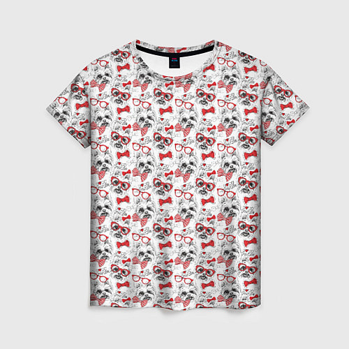 Женская футболка Собачка Йорк / 3D-принт – фото 1