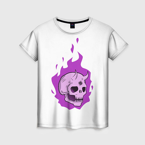 Женская футболка Череп Scary Demon парный / 3D-принт – фото 1
