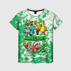 Женская футболка Minecraft персонажи мобы