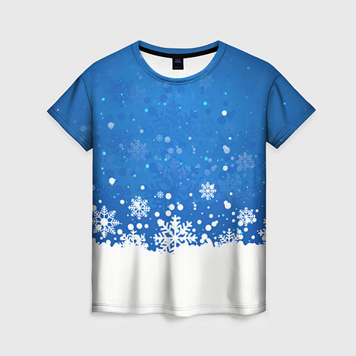 Женская футболка Снежинки - С Новым Годом / 3D-принт – фото 1