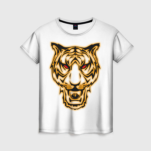 Женская футболка Тигр с классным и уникальным дизайном в крутом сти / 3D-принт – фото 1