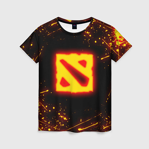 Женская футболка DOTA 2 FIRE LOGO ДОТА 2 ОГНЕННЫЙ ЛОГО / 3D-принт – фото 1