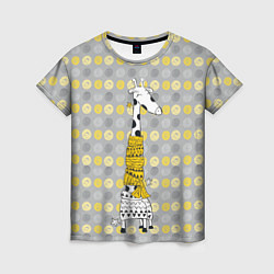 Футболка женская Милая жирафа в шарфе, цвет: 3D-принт