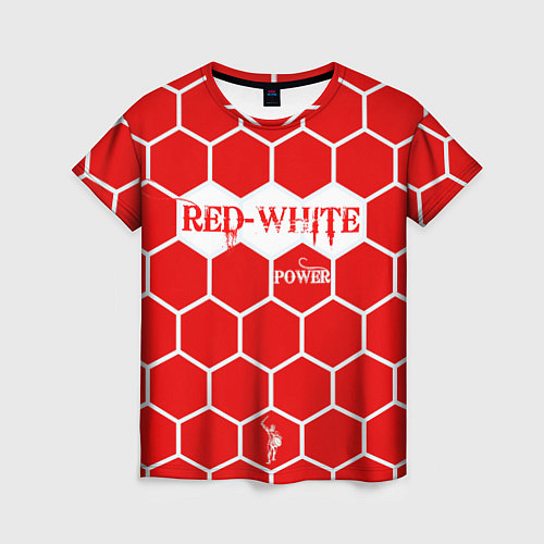 Женская футболка Красно-Белая Сила / 3D-принт – фото 1