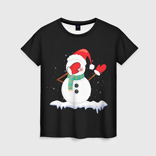 Женская футболка Cartoon Dab Snowman / 3D-принт – фото 1