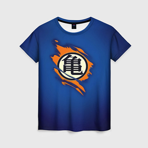 Женская футболка Рваный логотип Гоку Dragon Ball / 3D-принт – фото 1