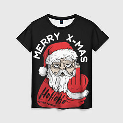 Женская футболка Merry x - mas Плохой дед мороз