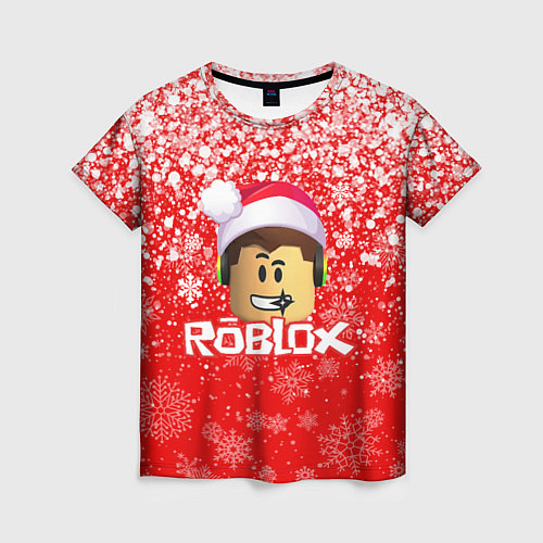 Женская футболка ROBLOX НОВОГОДНИЙ SMILE 2022 / 3D-принт – фото 1