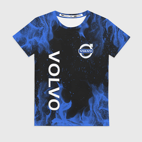 Женская футболка VOLVO, ВОЛЬВО СИНИЙ ОГОНЬ / 3D-принт – фото 1