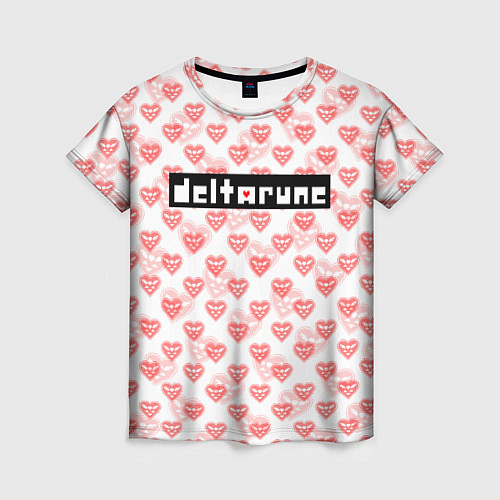 Женская футболка DELTARUNE PATTERN LOGO / 3D-принт – фото 1