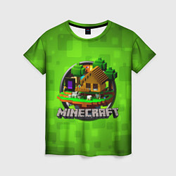 Женская футболка Minecraft Logo Green