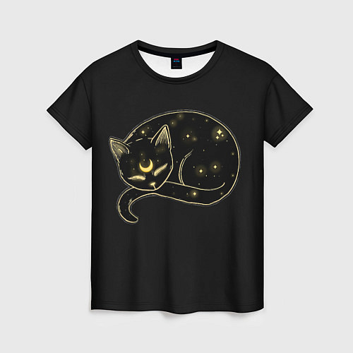 Женская футболка Космический Кот Целестиал / 3D-принт – фото 1