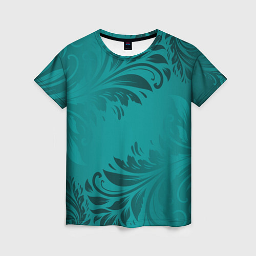 Женская футболка Малахитовые листья / 3D-принт – фото 1