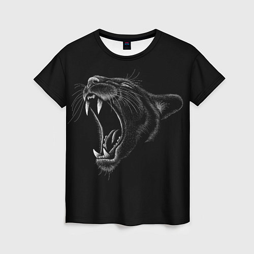 Женская футболка Дикая кошка Гнев / 3D-принт – фото 1